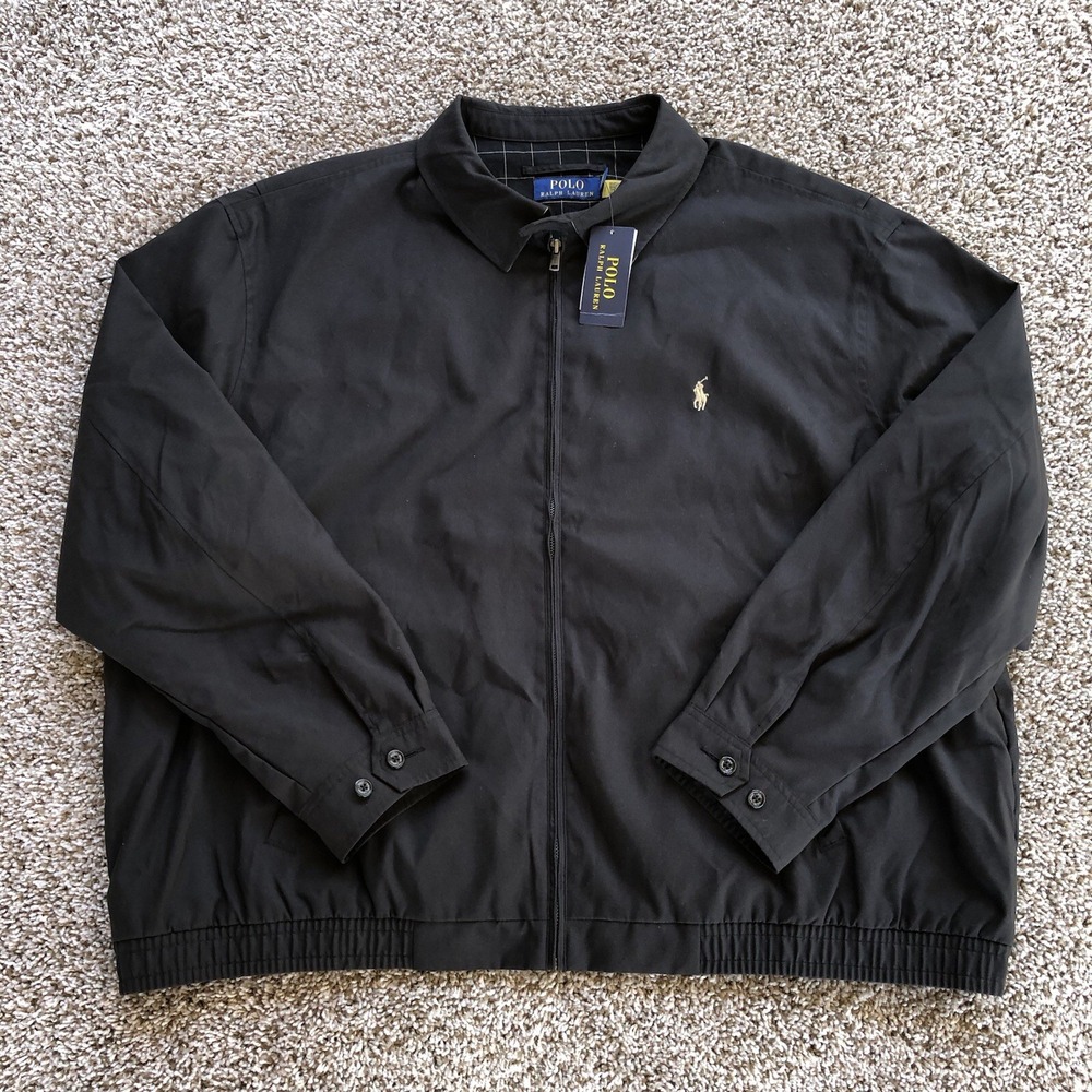 Polo Ralph Lauren Bi-Swing Windbreaker Jacket Mens Size 3XB Black Full Zip NWT